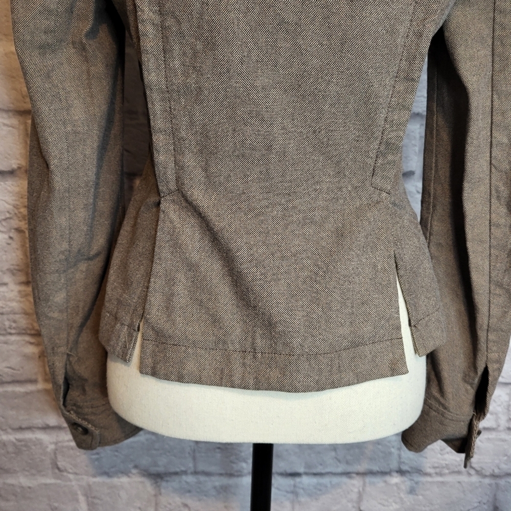 Theory womens tan brown button front 4 pocket pleated back detail blazer size 4 - Picture 10 of 14